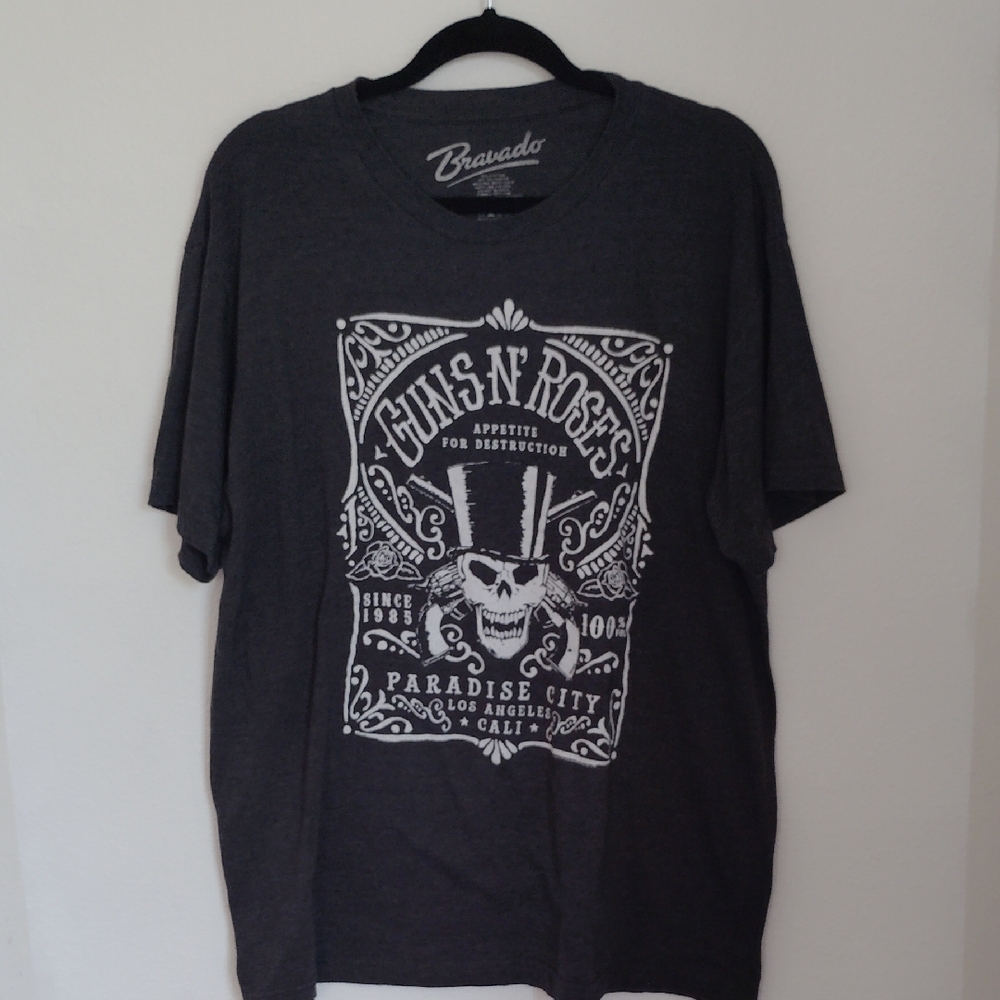 Bravado Mens Guns N' Roses Black Graphic XL T Shirt Appetite Destruction Rock